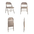 thumbnail image 4 of COSCO Premium Fabric Padded Metal Folding Chair, Double Braced, Antique Linen, 4-Pack, 4 of 10