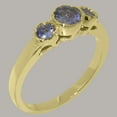 thumbnail image 2 of LBG British Made 14k Yellow Gold Natural Tanzanite Womens Anniversary Ring - 33 size options - Size 10, 2 of 6