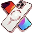 thumbnail image 4 of Case Made for iPhone 15 Pro Max 6.7 Inch [Built-in Camera Lens Protector] [Compatible with MagSafe] Anti-Scratch Shockproof Protective Slim Electroplated Case for Women Men - Pink, 4 of 14