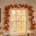 thumbnail image 7 of Halloween Sale Clearance!Fall Decorations for Home, Fall Artificial Maple Leaf Garland Thanksgiving With Pumpkins For Fireplace Mantel Door Decor, 7 of 7