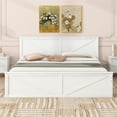 thumbnail image 2 of King Size Wooden Platform Bed Frame with Four Storage Drawers, King Storage Bed Frame with Headboard for Bedroom, Slatted Supports, No Box Spring Needed, 2 of 7
