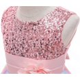 thumbnail image 4 of MAVLLY Flower Girls Sequin Party Dress Rainbow Mesh Tulle Princess Lace Ball Gown Prom, 4 of 16