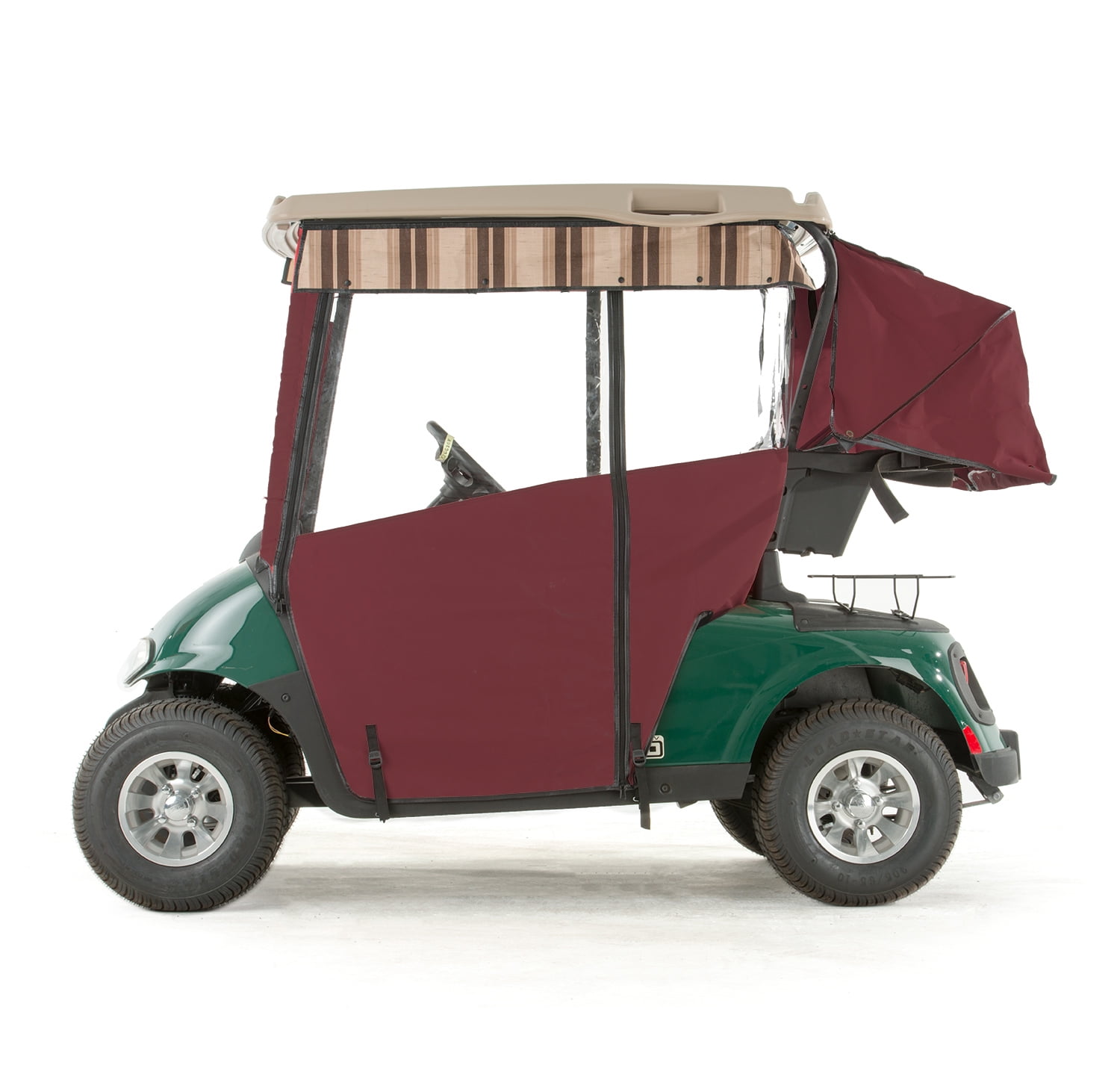 EZGO RXV Golf Cart PROTOURING Sunbrella Track Enclosure Burgundy