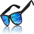 thumbnail image 1 of Crrynuo - Gafas de sol - Polarizadas - Hombre - Mujer - Gafas de sol a la moda - Antirreflejos - Negras con lentes azules, 1 of 5