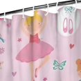thumbnail image 3 of Pink Ballerina Princess Pattern Shower Curtain 36"x72" ,Bathroom Decorative Shower Curtains Set with 12 Hooks,Modern Waterproof Washable Shower Curtain, 3 of 6