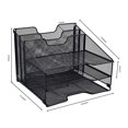 thumbnail image 2 of Organizador de archivos de escritorio Samstar Mesh con 3 bandejas de papel negro, 2 of 7