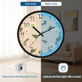 thumbnail image 5 of Voice Activated Clock with Glow Light 12 Inch Large Silent Wall Clock Battery Operated for Home Decor White Daisy Pattern, 5 of 8