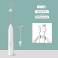 thumbnail image 5 of Electric Milk frother with Double Whisks, USB Rechargeable Electric Foam Maker, 2 in 1 Hand-held Battery Operated Milk Foamer for Coffee, Latte, Cappuccino, Egg Whipping(Black), 5 of 11