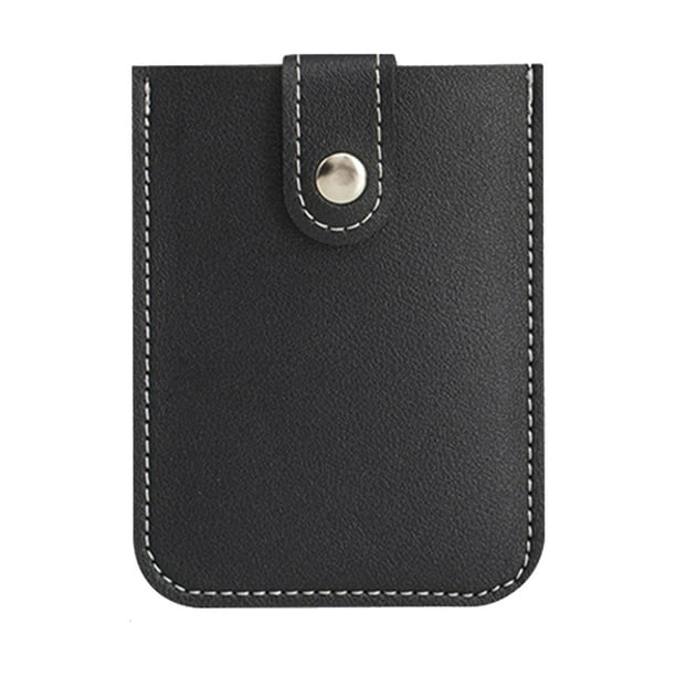 Estuche organizador de tarjetas de crédito Yinane para Hombres y mujeres de Cuero de PU Negro