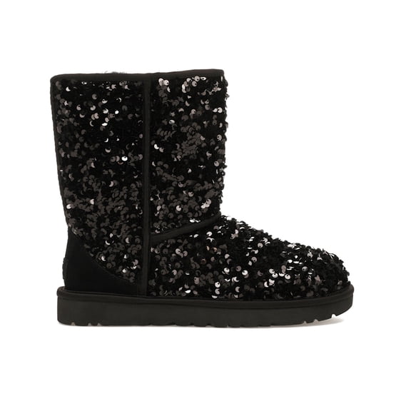 UGG Women's Classic Short Chunky Sequin Boot Black, from StockX