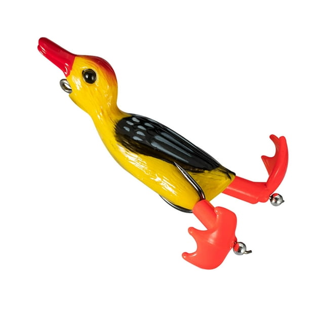 Canard jaune pour pêche aux canards plastiques avec crochet sur la tête
