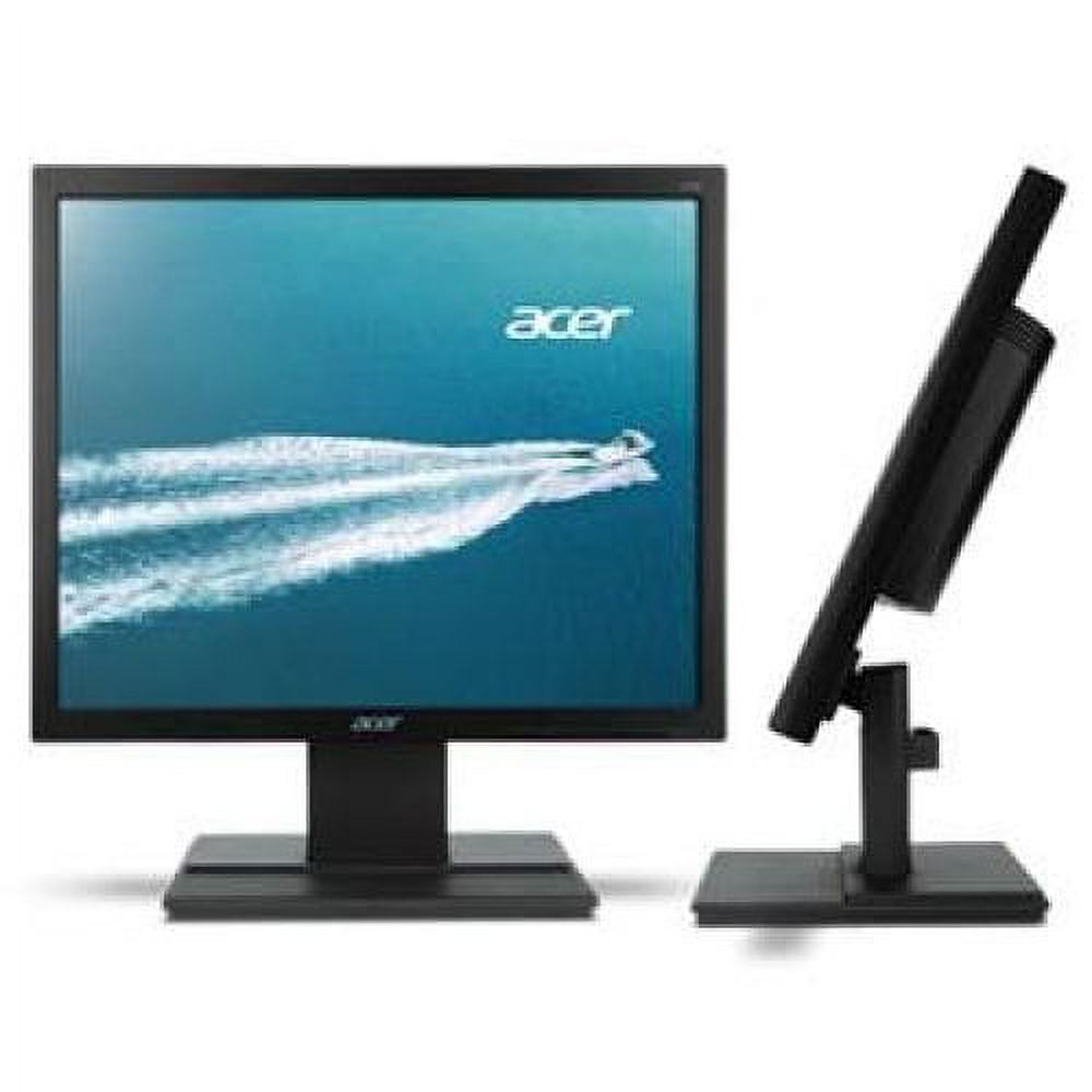 Acer V176L 17" LED LCD Monitor - 5:4 - 5 ms - Adjustable Display Angle - 1280 x 1024 - 16.7 Million Colors - 250 Nit - SXGA - DVI - VGA - 13 W - Black - EPEAT Gold, TCO - image 2 of 2
