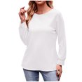 thumbnail image 2 of Patlollav Pntutb Womens Blouses,Ladies Casual Solid Color Long Sleeve Shirts, 2 of 7