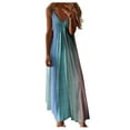 thumbnail image 1 of Kcodviy Femmes Dames Grande Taille Décontracté Vêtements d'Été pour Femmes Ample à Rayures Sans Manches Col en V Col en V Robe Femme Longue Robe Robe Maxi, 1 of 6