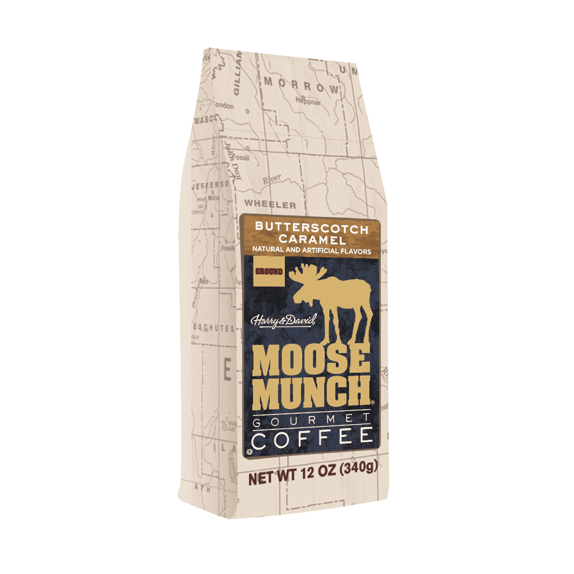 Harry & David Moose Munch Butterscotch Caramel, Medium Roast Ground Coffee, 12 Oz, 6 Pack