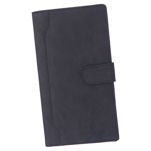 Cartera de cuero Sonducket para recibos y pasaporte Unisex color Negro