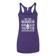 thumbnail image 2 of Wild Bobby Be The Warrior God Called You To Be Inspirational/Christian Women Tri-Blend Racerback Tank Top, Purple Rush, Small, 2 of 5