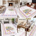 thumbnail image 5 of Large Area Rugs for Living Room Bedroom, Easter 8'x10' Rug Washable Carpet Runner Indoor Outdoor, Spring Tulip Floral Rabbits Butterfly Pastoral Non Slip Floor Mats Rug for Kitchen, Patio, 5 of 8