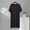 Black, variant on Men Solid Color Short Sleeve V-Neck Bathrobe Nightgown, Loose Oversized Fit Soft Breathable Full Length Casual Home Sleep Loungewear Wrap Robe Silver XL