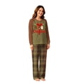 thumbnail image 3 of Matching Christmas Pajamas for Family Holiday Christmas Letter Print Long Sleeve T Shirt and Xmas Plaid Pants Pjs Soft Sleepwear Loungewear for Women,2XL, 3 of 5