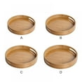 thumbnail image 6 of Bamboo Serving Tray with Handles, Round Shallow Bamboo Tray, Natural Bamboo Wood Decorative Rustic Trays for Coffee Table, Tea, Food, Cocktail, Drink, Ottoman, Breakfast Party, 6 of 10