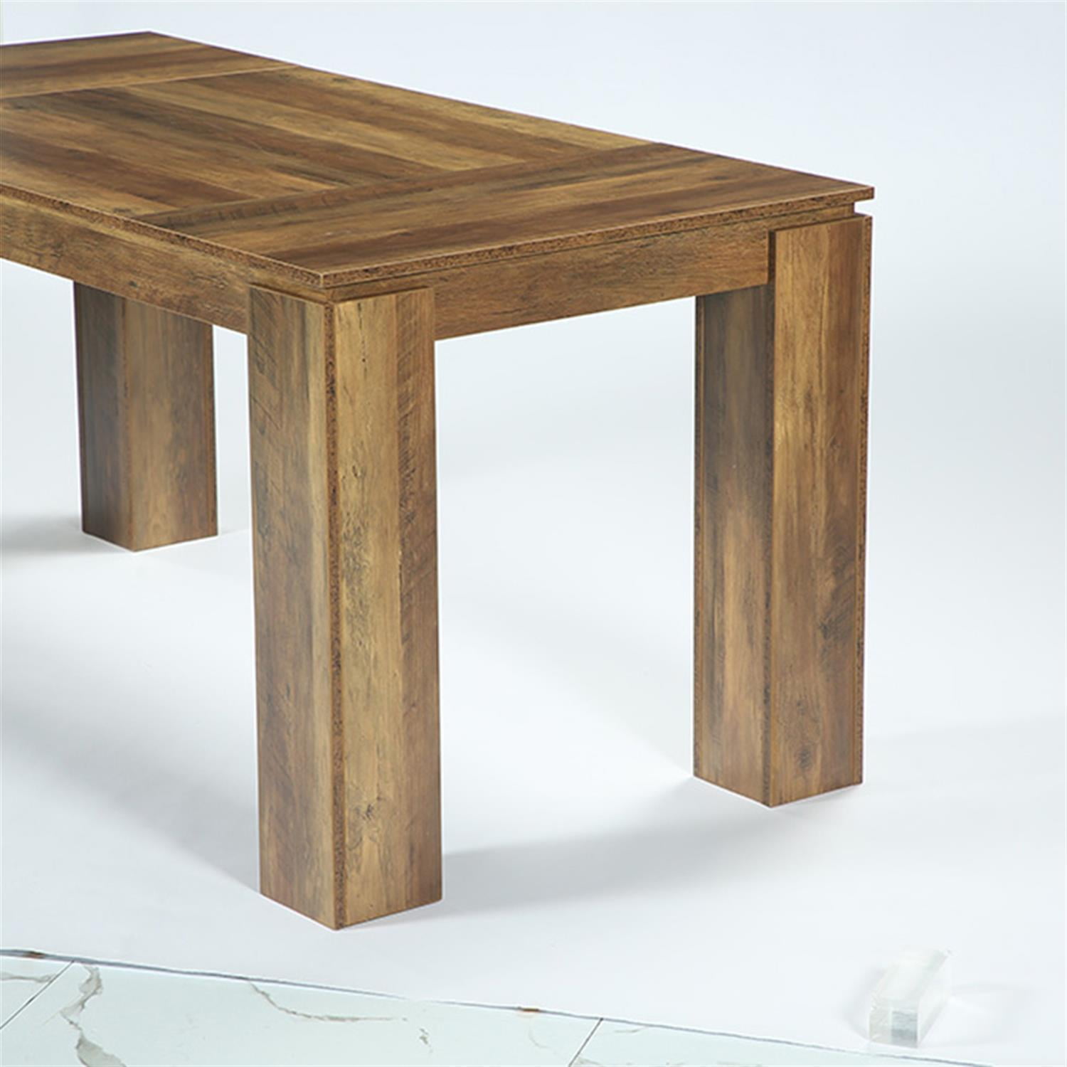 Demi Bonn 63" Dining Table, Farmhouse Kitchen Dinner Table for 4-6 People, Large Rectangular Dinner Table for Dining Room, Home Office, Living Room Furniture, Brown