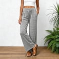 thumbnail image 6 of felwors Women's Wide Leg Lounge Pants High Waisted Knit Palazzo Pants with Pockets Soft Drape（Grey， L）, 6 of 6