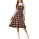 thumbnail image 1 of Vestido Vintage a Cuadros INSPIRE CHIC para Mujeres con Volantes Sin Mangas Cintura Ajustable A-Line Pinafore Overall Vestidos S Rojo Negro, 1 of 6