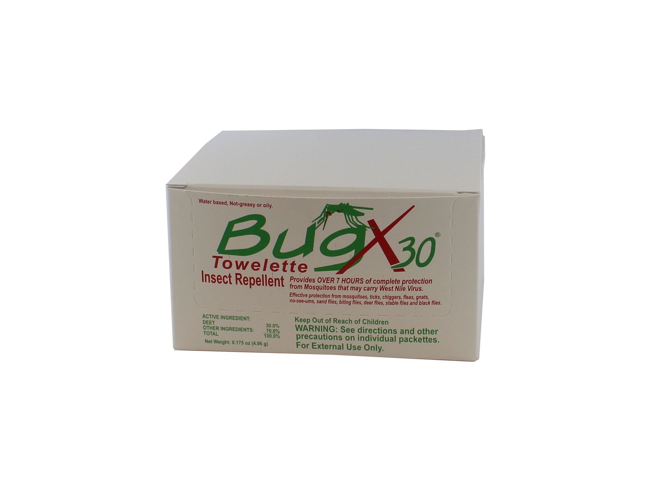 Coretex 12643 Bug X 30 DEET Towellete Insect Repellent Wipes, 25Pack