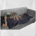 thumbnail image 6 of Occult Soft Flannel Fleece Throw Blanket, Mysterious Alchemy with Ornamented Crescent Sun and Interwoven Triangles, Cozy Plush for Indoor and Outdoor Use, 60" x 80", Multicolor, by Ambesonne, 6 of 6