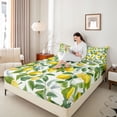 thumbnail image 3 of Erosebridal Yellow Lemon Full Size Sheets,Tropical Fruit Bed Sheets For Girls Teens 4pcs, 3 of 6