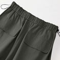 thumbnail image 5 of Brglopf Parachute Pants for Women Y2K Baggy Cargo Pants Drawstring Jogger Trousers Low Rise Wide Leg Sweatpants with Pockets Army Green XL, 5 of 6