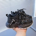 thumbnail image 5 of Toddler Boys Kids Running Shoes Winter Warm Platform Slip On Sneakers Comfortable Fleece Lined Lace Up Casual Shoes Black Size 11 Little Child, 5 of 7