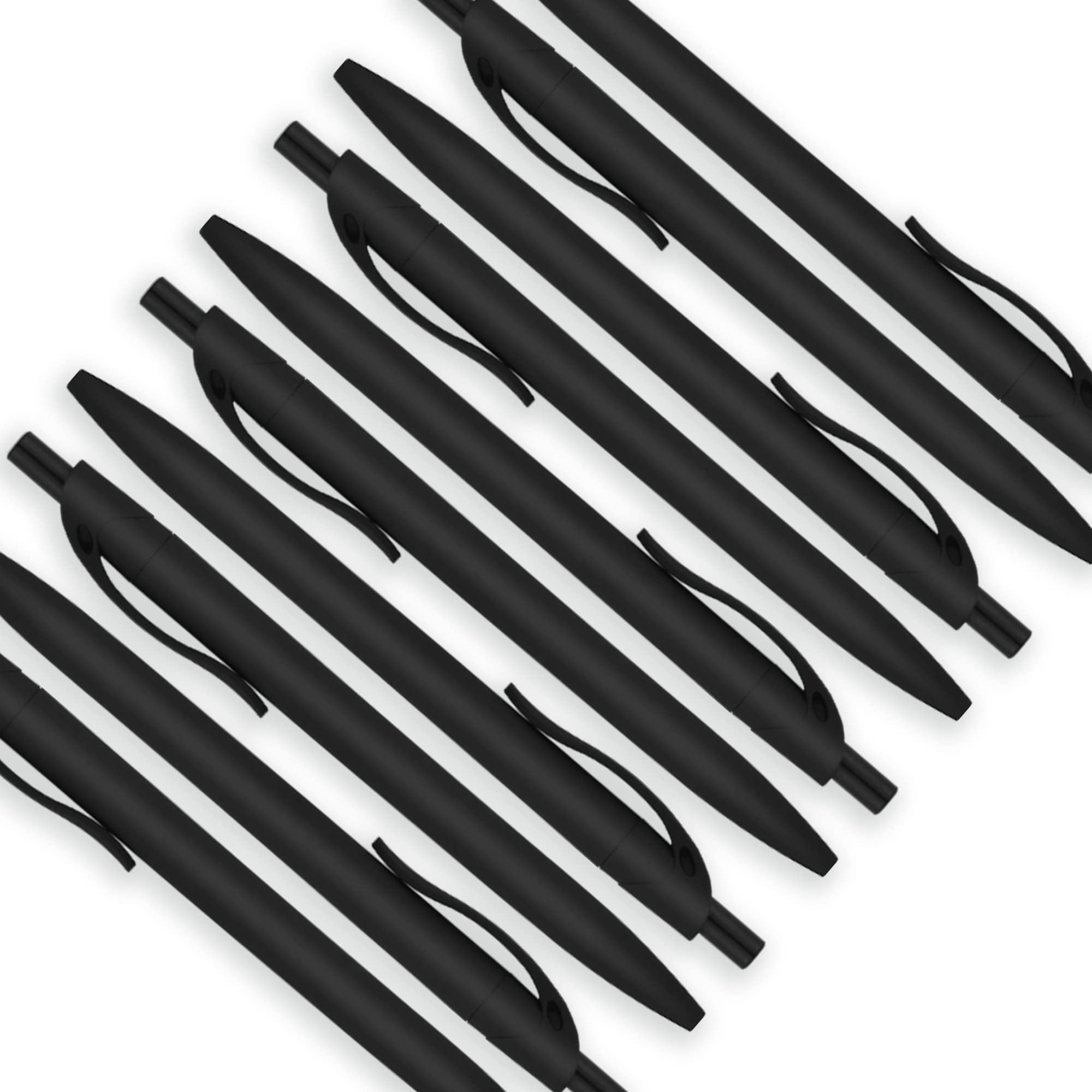 100 Pack No Bleed Black Click Pens  Wholesale Retractable Ballpoint Medium Point Smooth Ink 1.0mm