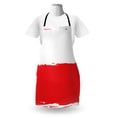 thumbnail image 3 of Poland Apron, Grunge Illustration of Polish Flag Simple Concept Country Traits Print, Unisex Kitchen Bib with Adjustable Neck for Cooking Gardening, Adult Size, Dark Coral White, by Ambesonne, 3 of 4