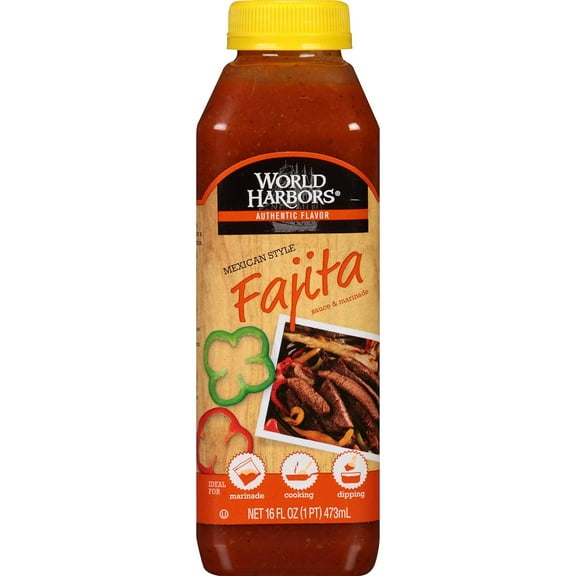 Pack of 12,  World Harbors Mexican Style Fajita Marinade, 16 fl. oz