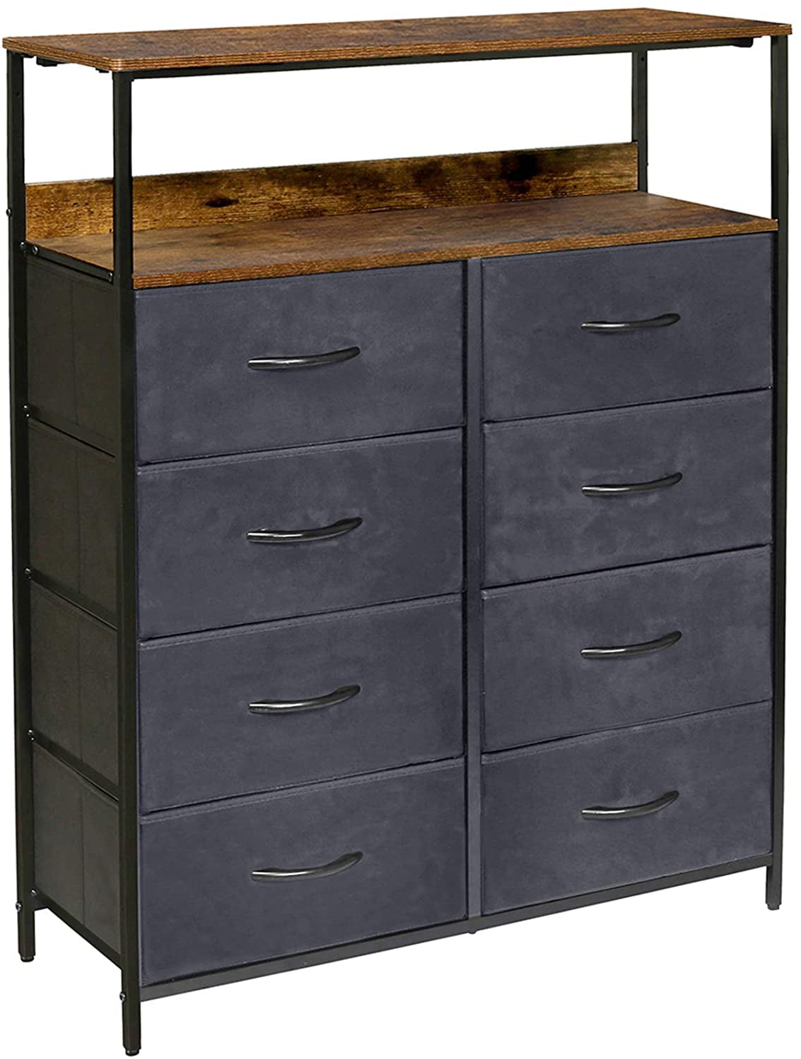 Kamiler 8 Drawers Dresser With Shelves, Tall Storage Cabinet With Drawers And Shelves