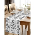 thumbnail image 2 of Spring Summer Grey Black Leaves Table Runner-36 Inch Long Abstract Botantical Table Runners Linen Burlap Tablerunner for Kitchen Dining Room Holiday Party, 2 of 9
