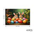 thumbnail image 4 of Amarainy Easter Bunnies And Colorful Eggs Garden Scene Linen Table Mats Set Of 4 For Home Kitchen Table Decor 12x18 inch, 4 of 5