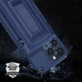 thumbnail image 6 of Feishell for iPhone 12/12 Pro Back Wallet Case with Slide Invisible Card Holder, Shockproof Rugged Dual Layer Anti-Scratch Foldable Kickstand Armor Phone Case for Men Women,Blue, 6 of 7