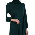 thumbnail image 4 of Belt Detailed Modest Dress Emerald Green, 4 of 5
