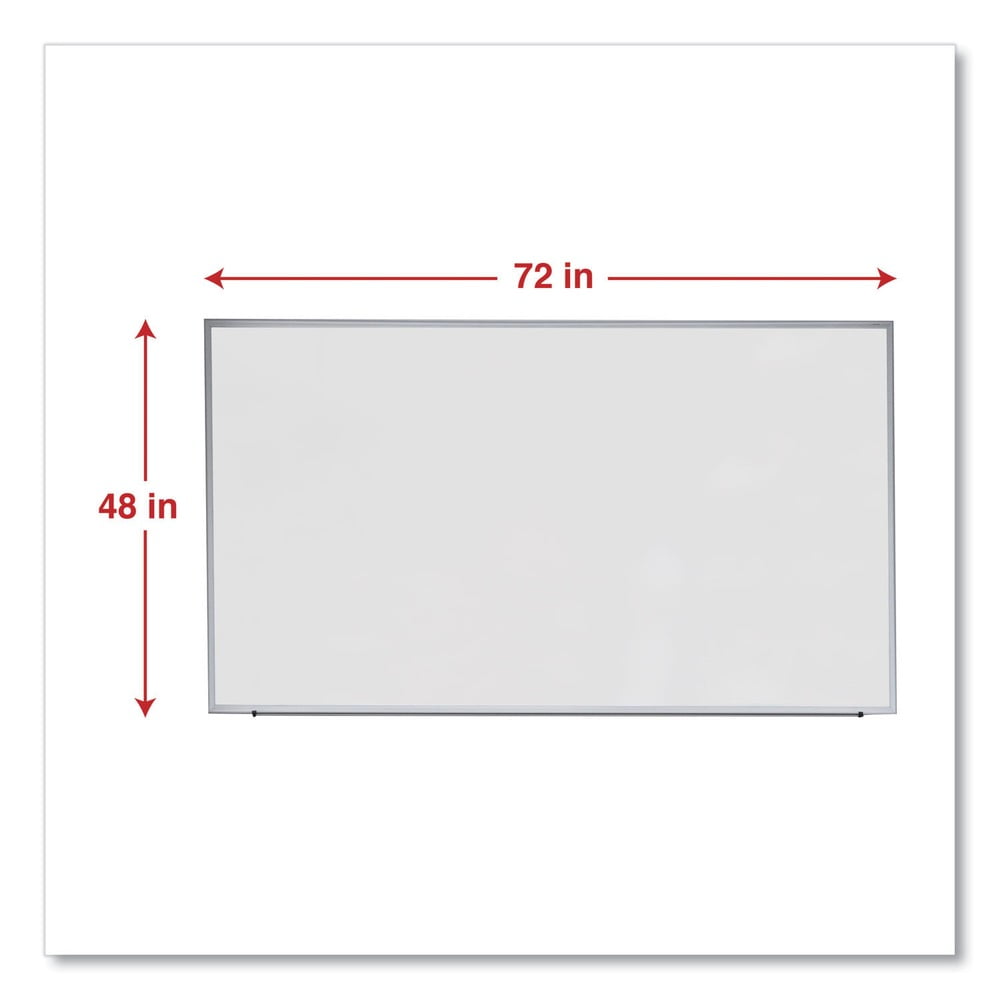 Universal Melamine Dry Erase Board, 72" x 48", Satin-Finished Aluminum Frame