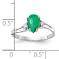 thumbnail image 2 of Primal Gold 14 Karat White Gold 7x5mm Pear Emerald and Diamond ring, 2 of 4
