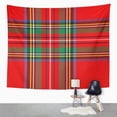 thumbnail image 2 of UFAEZU Tartan Pattern Scottish Cage Checkered Traditional Plaid in Classic Colors Christmas Wall Art Hanging Tapestry Home Decor for Living Room Bedroom Dorm 51x60 inch, 2 of 2