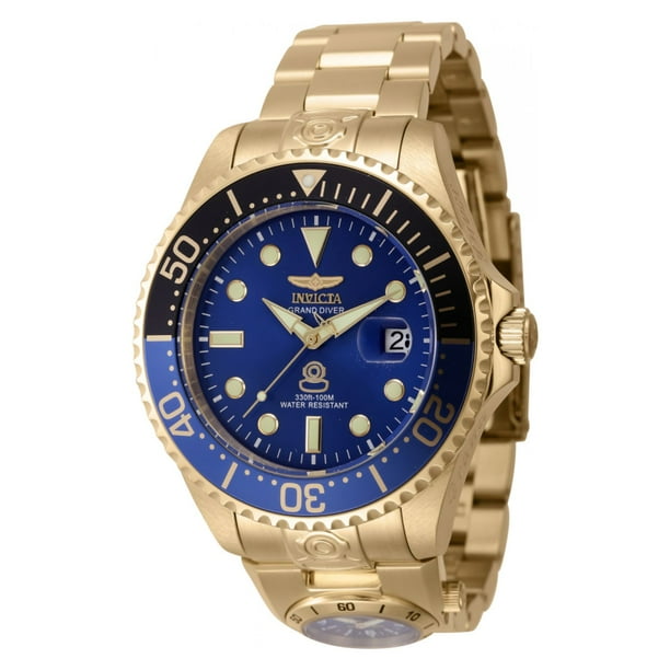 INVICTA Pro Diver Men 47mm Stainless Steel Gold Blue dial NH