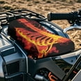 thumbnail image 4 of Renewold Comfort ATV Seat Cover 25x10 Inch Waterproof All Terrain Vehicle Seat Cover with Elastic Edge, Compatible with Honda Recon 250/Yamaha Raptor 700, Skeleton Flame, 4 of 7