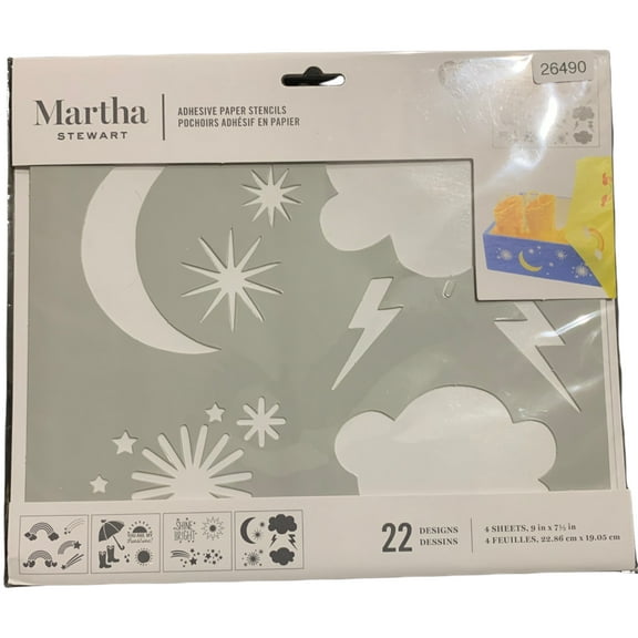 Martha Stewart Crafts Paper Stencils Rainbows and Clouds 4 Piece