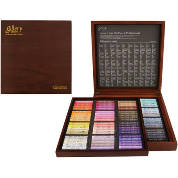 Mungyo Gallery Soft Oil Pastels Wood Box Set of 120 - Assorted Colors (MOPV-120W)