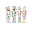 thumbnail image 2 of MInHoues Pastel Nutcracker Figurines Set of 4, Christmas Wooden Nutcracker Soldier Ornaments, Festive Macaron Color Holiday Decor for Tabletop Mantel Shelf, Xmas Decoration Gift, 2 of 6