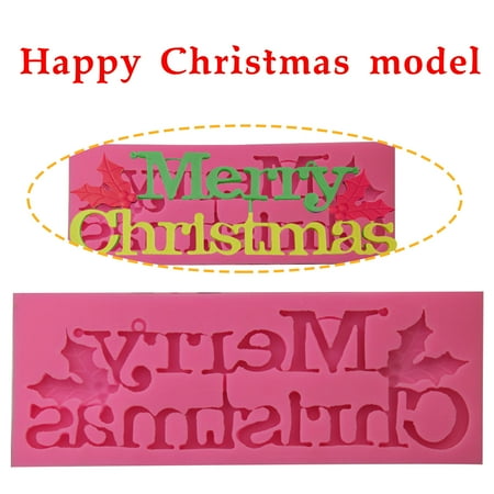 

Teissuly Merry Christmas English Alphabet Silicone Fondant Large Jewelry